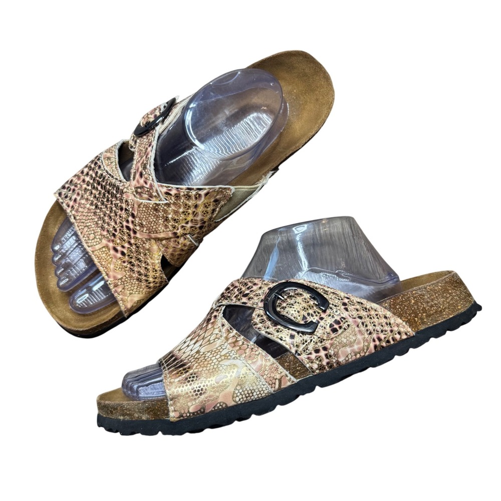 Betula Women's Licensed by Birkenstock Snakeskin Print Slides Size 11